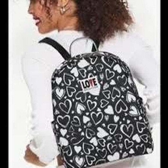 Brighton Handbags - Brighton Endless Love Black & White heart mini backpack adjustable straps